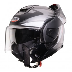 Casca modulabila (flip-back) Caberg model Trip SV Lunar S6 negru/gri/alb mat Pinlock ready - lentila Pinlock inclusa
