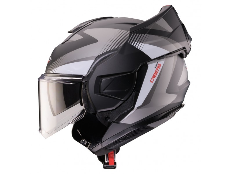 Casca modulabila (flip-back) Caberg model Trip SV Lunar S6 negru/gri/alb mat Pinlock ready - lentila Pinlock inclusa
