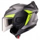 Casca modulabila (flip-back) Caberg model Trip SV Lunar L6 negru/gri/galben fluor mat Pinlock ready - lentila Pinlock inclusa