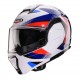 Casca modulabila (flip-back) Caberg model Trip SV Lunar O5 alb/rosu/albastru lucios Pinlock ready - lentila Pinlock inclusa