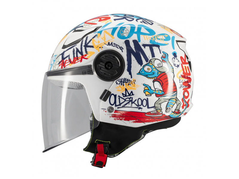 Casca open face MT Lite Crew A5 alb lucios - casca de copii