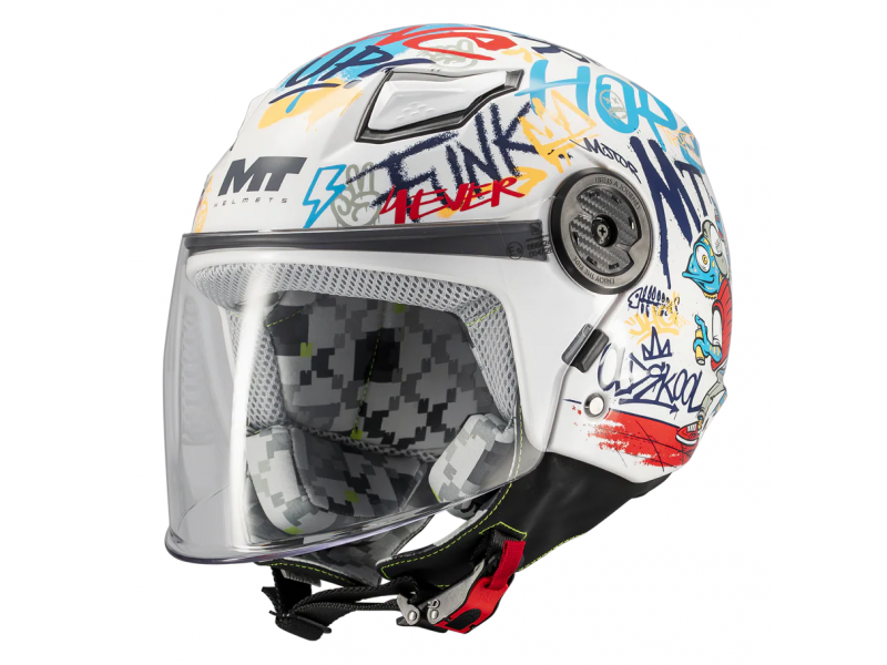 Casca open face MT Lite Crew A5 alb lucios - casca de copii