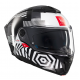Casca modulabila MT Atom 2 SV Strange B2 negru/alb lucios (ochelari soare integrati) Pinlock Ready - tip viziera: MT-V-35
