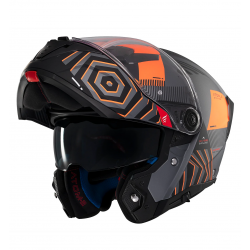 Casca modulabila MT Atom 2 SV Strange C4 gri/portocaliu mat (ochelari soare integrati) Pinlock Ready - tip viziera: MT-V-35
