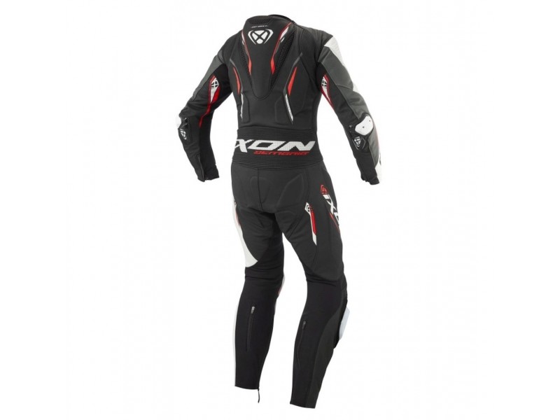 Costum (combinezon) motociclete barbati piele Ixon vara model Demonio culoare: negru/alb/rosu
