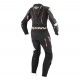 Costum (combinezon) motociclete barbati piele Ixon vara model Demonio culoare: negru/alb/rosu