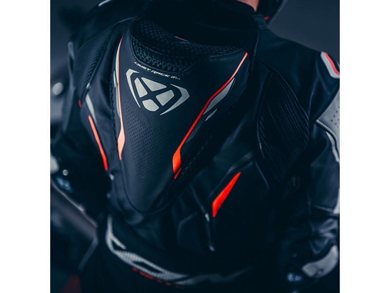 Costum (combinezon) motociclete barbati piele Ixon vara model Demonio culoare: negru/alb/rosu