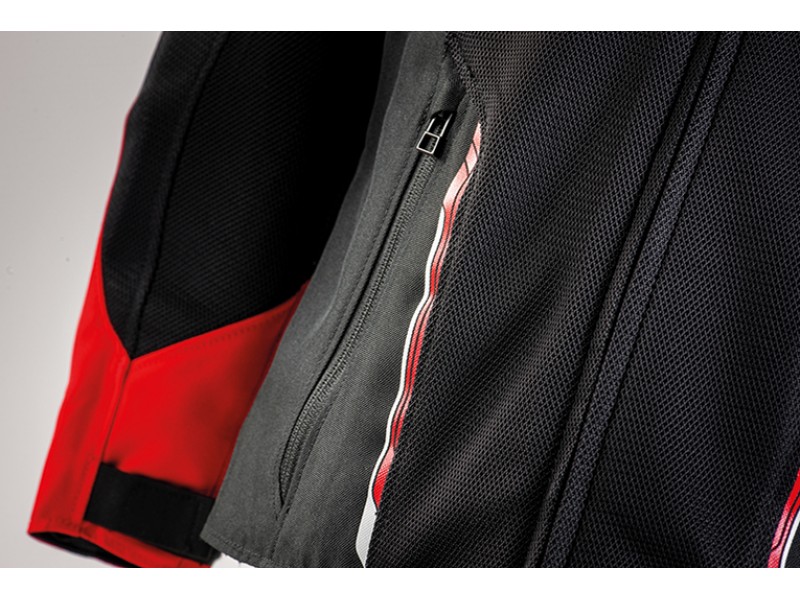 Geaca (jacheta) motociclete copii Racing/Roadster Ixon vara model Striker AIR KID culoare: negru/alb/rosu