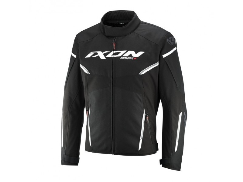 Geaca (jacheta) motociclete barbati Racing/Roadster Ixon vara model Striker 2 AIR C-Sizing MS culoare: negru/alb (marimi speciale - motociclisti de talie mare)
