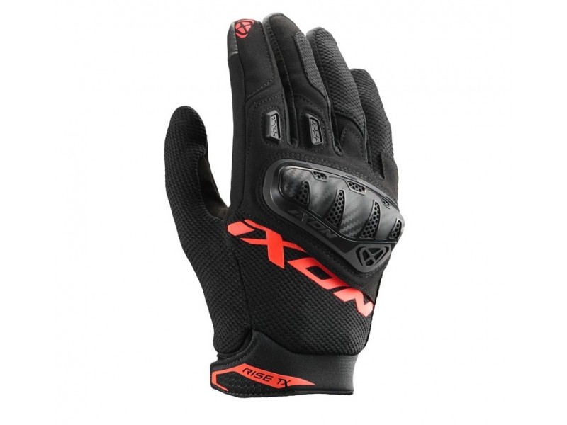 Manusi barbati Roadster vara textil Ixon model Rise TX MS culoare: negru/rosu - degete tactile