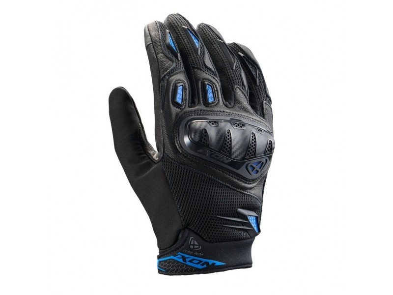 Manusi barbati Roadster vara piele/textil Ixon model Rise Air 2 MS culoare: negru/albastru - degete tactile