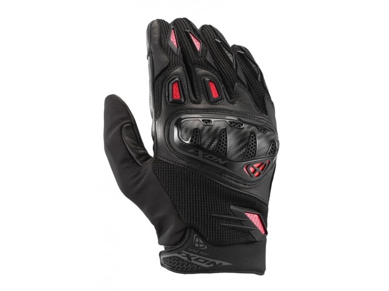 Manusi barbati Roadster vara piele/textil Ixon model Rise Air 2 MS culoare: negru/rosu - degete tactile