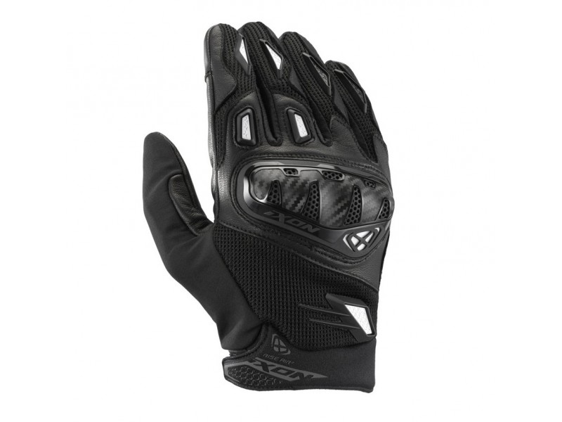 Manusi barbati Roadster vara piele/textil Ixon model Rise Air 2 MS culoare: negru/alb - degete tactile