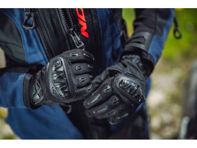 Manusi barbati Roadster vara piele/textil Ixon model Rise Air 2 MS culoare: negru - degete tactile