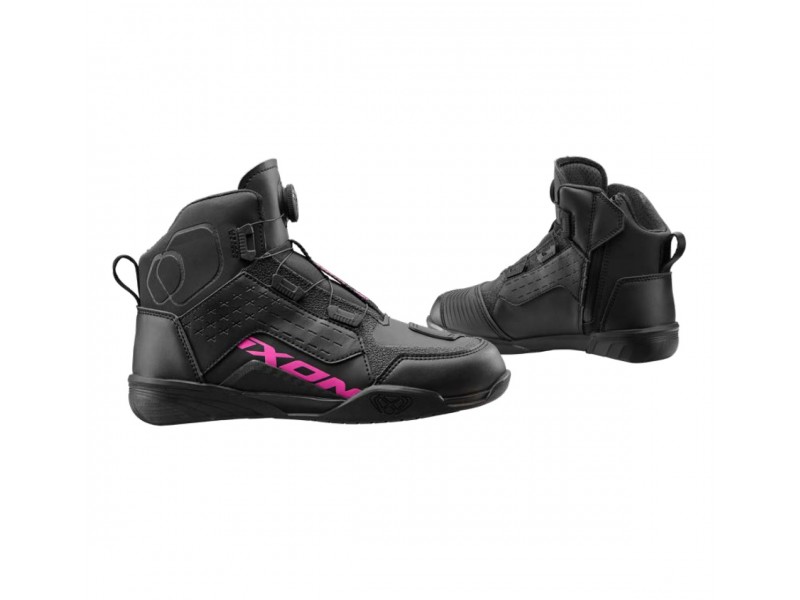 Ghete moto Urban/Roadster femei All Season Ixon model Vyper WP LS culoare: negru/fuchsia (roz) (100% waterproof)