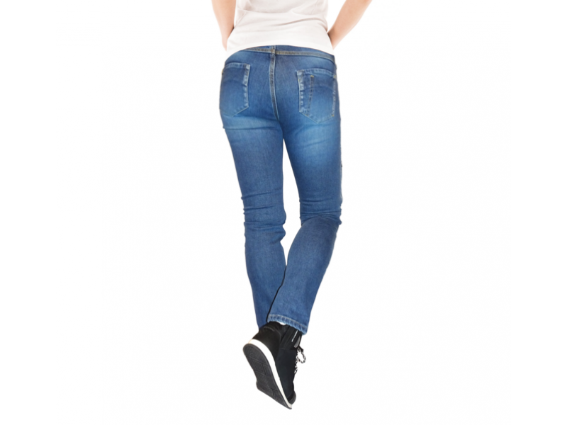 Blugi (jeans) moto femei Ixon model Billie LS culoare: albastru (stonewash) (Cordura® Denim) - Slim Fit
