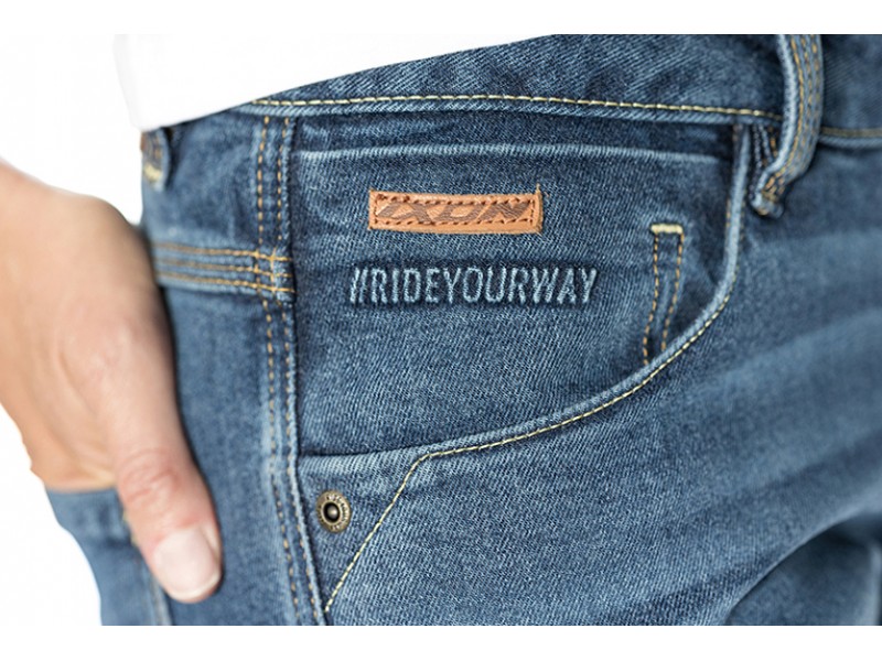 Blugi (jeans) moto femei Ixon model Billie LS culoare: albastru (stonewash) (Cordura® Denim) - Slim Fit