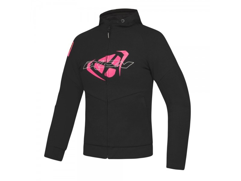 Geaca (hanorac tip hoodie) motociclete femei Urban Ixon vara model Touchdown LS culoare: negru/roz