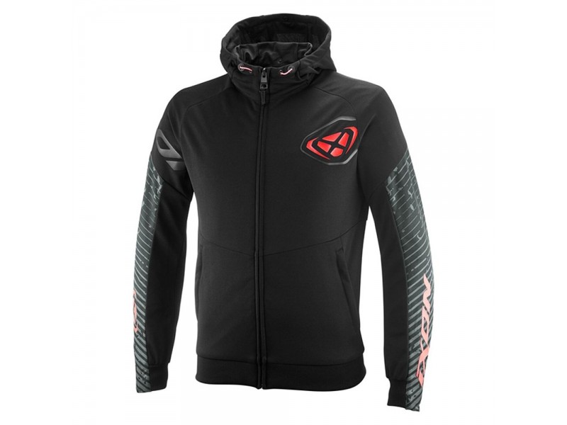 Geaca (hanorac tip hoodie) motociclete barbati Urban Ixon vara model Touchdown Air MS culoare: negru/rosu
