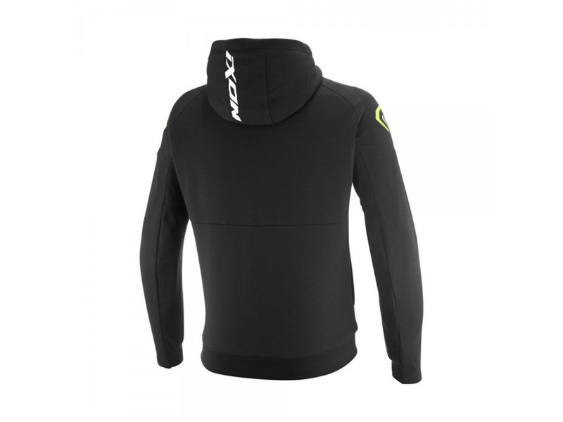 Geaca (hanorac tip hoodie) motociclete barbati Urban Ixon vara model Touchdown Ultra MS culoare: negru/alb/galben