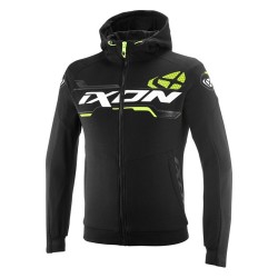 Geaca (hanorac tip hoodie) motociclete barbati Urban Ixon vara model Touchdown Ultra MS culoare: negru/alb/galben