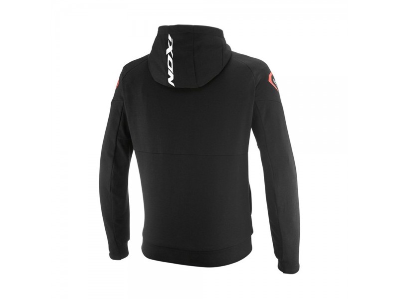 Geaca (hanorac tip hoodie) motociclete barbati Urban Ixon vara model Touchdown Ultra MS culoare: negru/alb/rosu