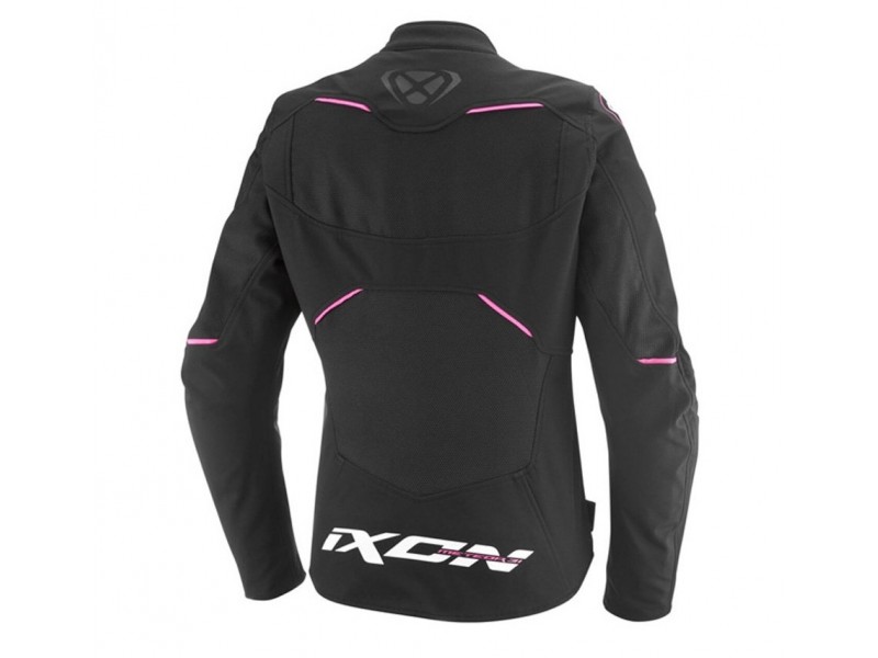 Geaca (jacheta) motociclete femei Racing/Roadster Ixon All season model Meteor 31 LS culoare: negru/alb/roz (concept 3 in 1)