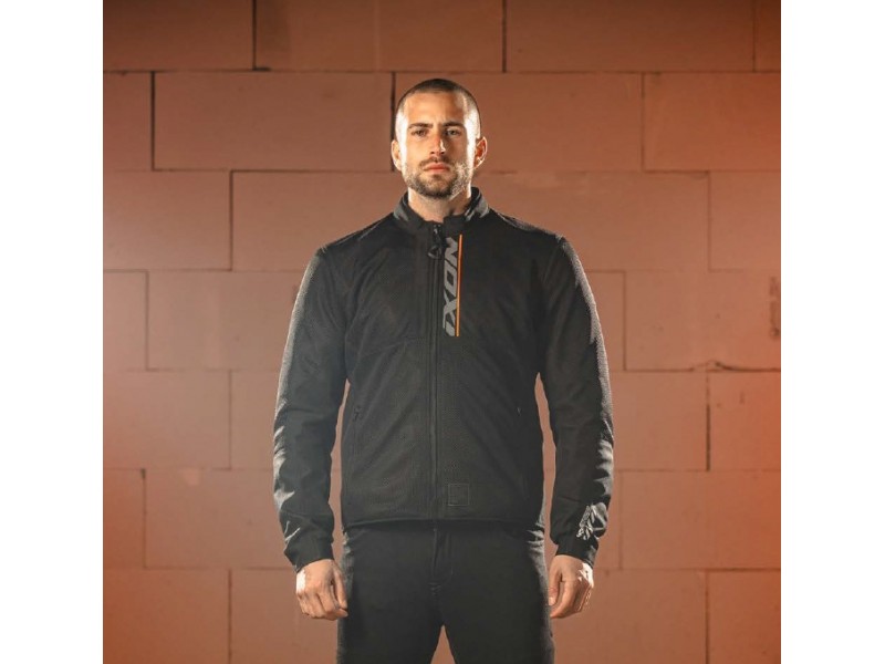 Geaca (jacheta) motociclete barbati Roadster Ixon vara model Ostro MS culoare: negru/rosu