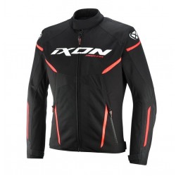 Geaca (jacheta) motociclete barbati Racing/Roadster Ixon vara model Striker 2 AIR WP MS culoare: negru/alb/rosu Geaca (jacheta) motociclete barbati Racing/Roadster Ixon vara model Striker 2 AIR WP MS culoare: negru/alb/rosu