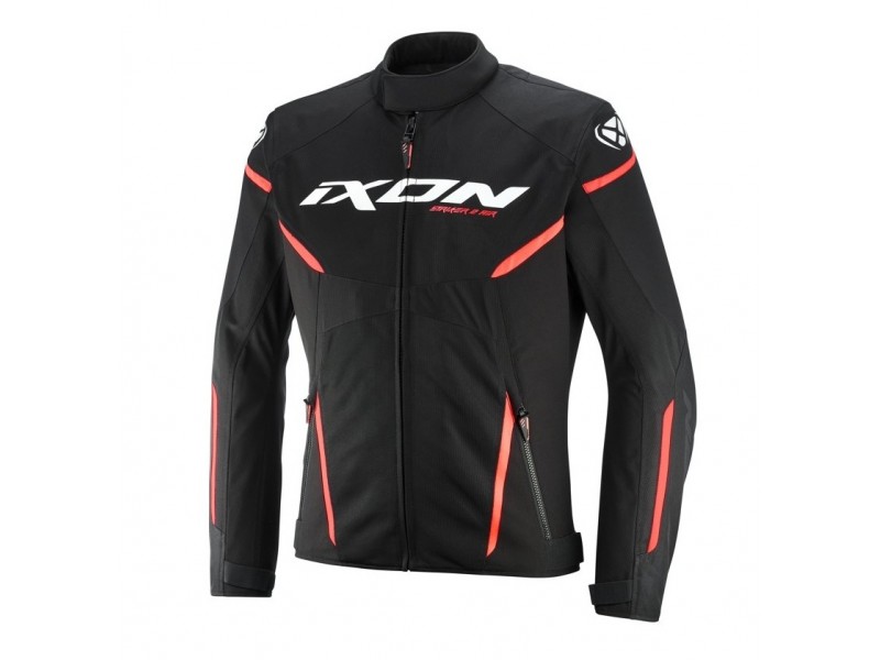 Geaca (jacheta) motociclete barbati Racing/Roadster Ixon vara model Striker 2 AIR WP MS culoare: negru/alb/rosu