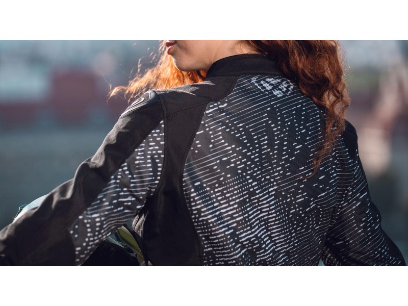 Geaca (jacheta) motociclete femei Roadster/Urban Ixon All season model Artemis LS culoare: negru/alb (concept 3 in 1)