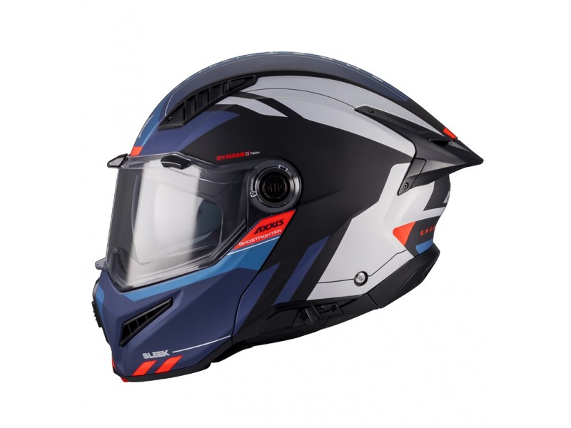 Casca modulabila (flip-up) Axxis GhostFighter SV Sleek B7 albastru mat (ochelari soare integrati) Pinlock Ready – tip viziera: MT-V-36