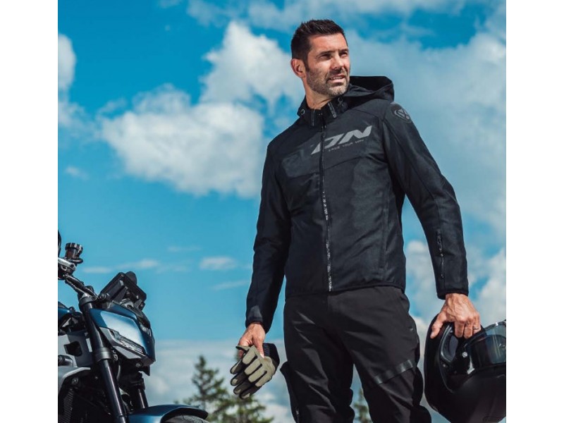 Geaca (jacheta) motociclete barbati textil Roadster Ixon All Season/iarna model Fierce WP MS culoare: negru