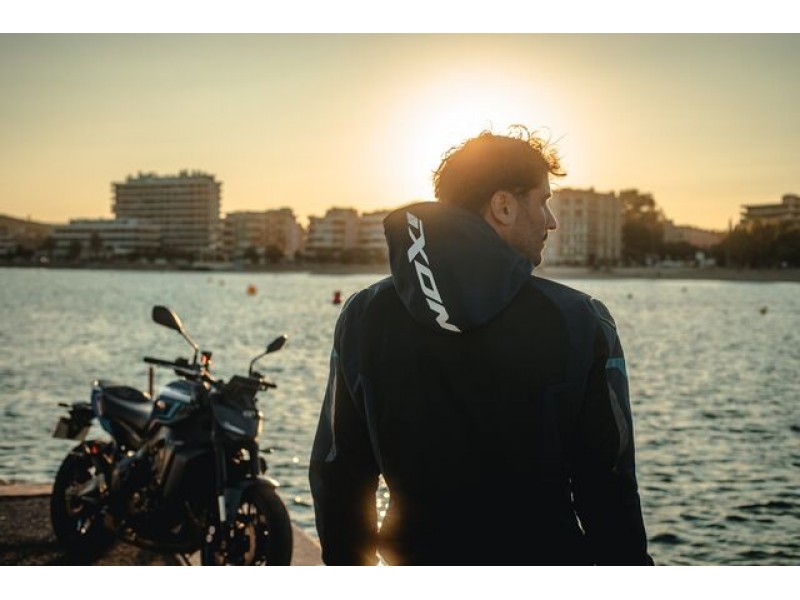 Geaca (jacheta) motociclete barbati Racing/Roadster Ixon vara model Pulsion Air MS culoare: negru/navy (albastru)/alb