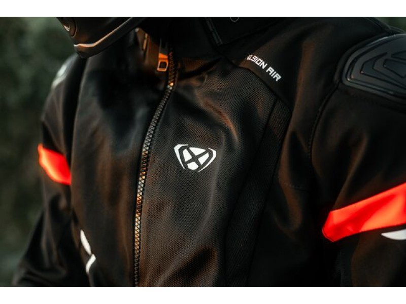 Geaca (jacheta) motociclete barbati Racing/Roadster Ixon vara model Pulsion Air MS culoare: negru/alb/rosu