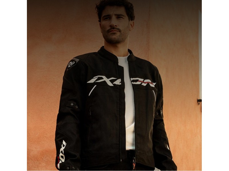 Geaca (jacheta) motociclete barbati Racing/Roadster Ixon All season model Meteor 31 MS culoare: negru/alb (concept 3 in 1)