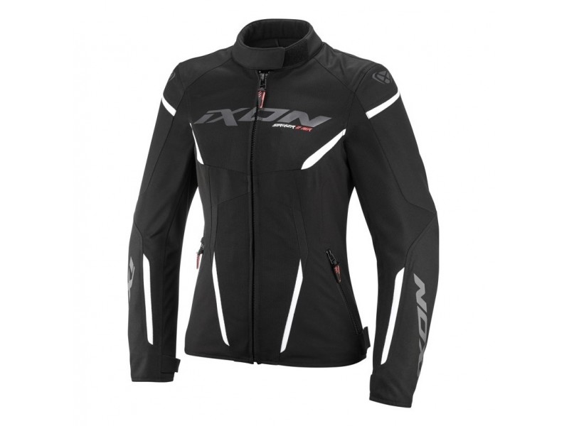 Geaca (jacheta) motociclete femei Racing/Roadster Ixon vara model Striker 2 AIR WP LS culoare: negru/alb