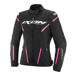 Geaca (jacheta) motociclete femei Racing/Roadster Ixon vara model Striker 2 AIR WP LS culoare: negru/roz
