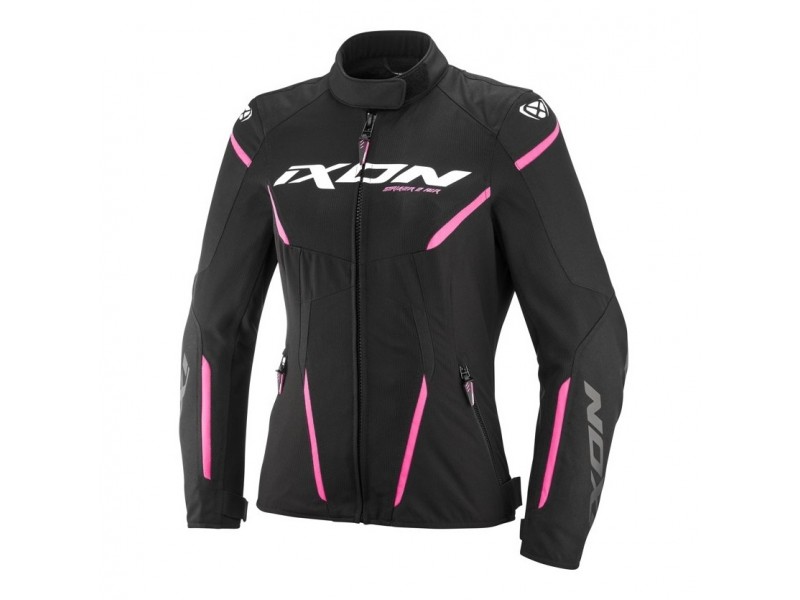 Geaca (jacheta) motociclete femei Racing/Roadster Ixon vara model Striker 2 AIR WP LS culoare: negru/roz