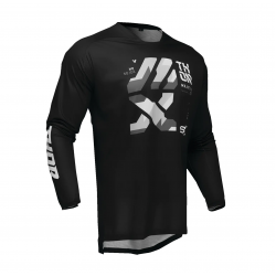 Tricou (bluza) cross-enduro Thor model Launchmode Forge culoare: negru/alb/gri