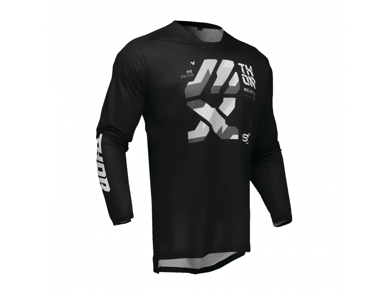 Tricou (bluza) cross-enduro Thor model Launchmode Forge culoare: negru/alb/gri