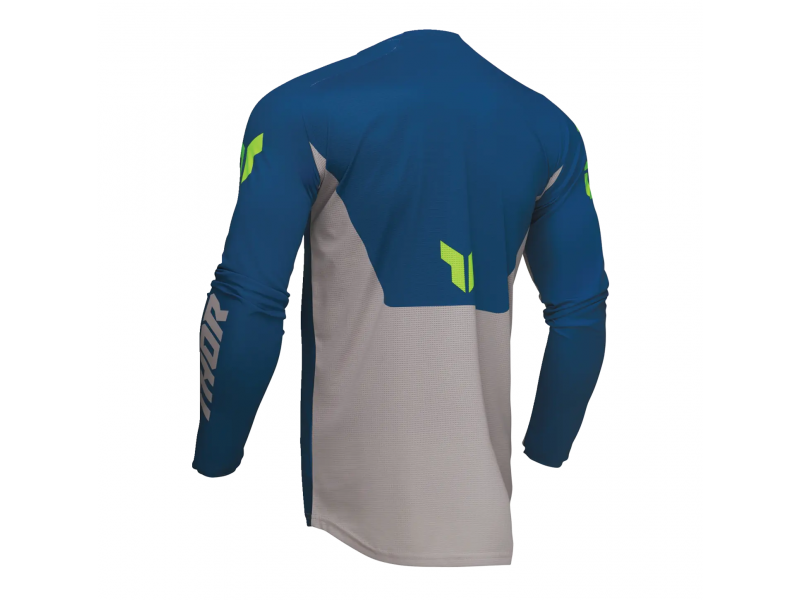 Tricou (bluza) cross-enduro Thor model Launchmode Forge culoare: albastru/gri/galben fluor