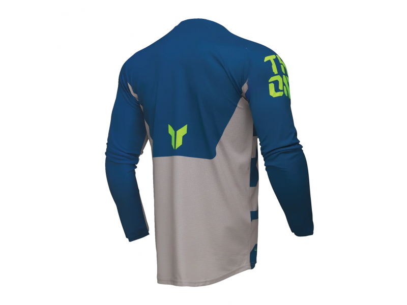 Tricou (bluza) cross-enduro Thor model Launchmode Forge culoare: albastru/gri/galben fluor