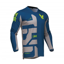 Tricou (bluza) cross-enduro Thor model Launchmode Forge culoare: albastru/gri/galben fluor