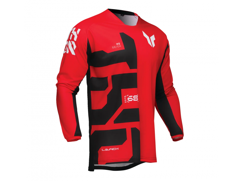Tricou (bluza) cross-enduro Thor model Launchmode Forge culoare: negru/alb/rosu