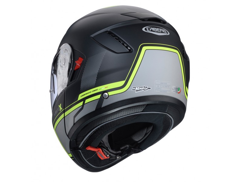 Casca modulabila (flip-up) Caberg model Levo X Elite L6 negru/gri/galben fluor mat Pinlock ready - lentila Pinlock inclusa (fibra de sticla)