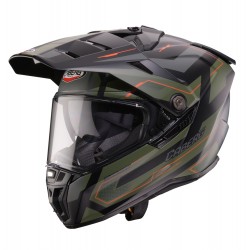 Casca adventure/off road Caberg model Tanami SV Ranger N6 negru/verde military/portocaliu mat Pinlock ready - lentila Pinlock inclusa