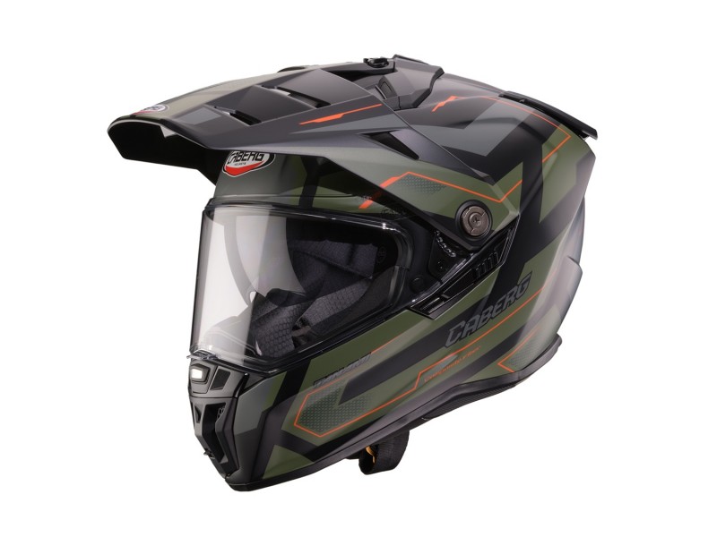 Casca adventure/off road Caberg model Tanami SV Ranger N6 negru/verde military/portocaliu mat Pinlock ready - lentila Pinlock inclusa