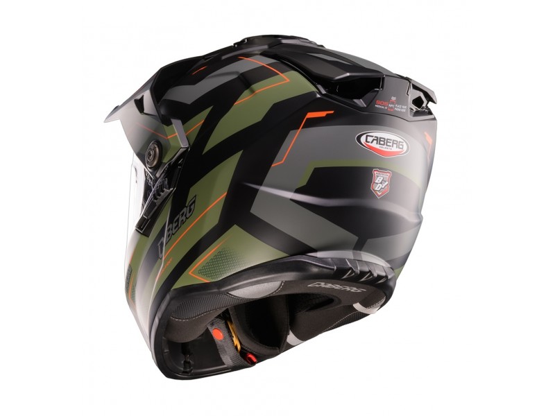Casca adventure/off road Caberg model Tanami SV Ranger N6 negru/verde military/portocaliu mat Pinlock ready - lentila Pinlock inclusa