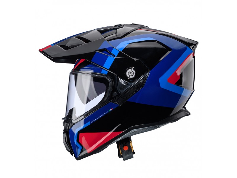 Casca adventure/off road Caberg model Tanami SV Scram O4 negru/albastru/rosu lucios Pinlock ready - lentila Pinlock inclusa